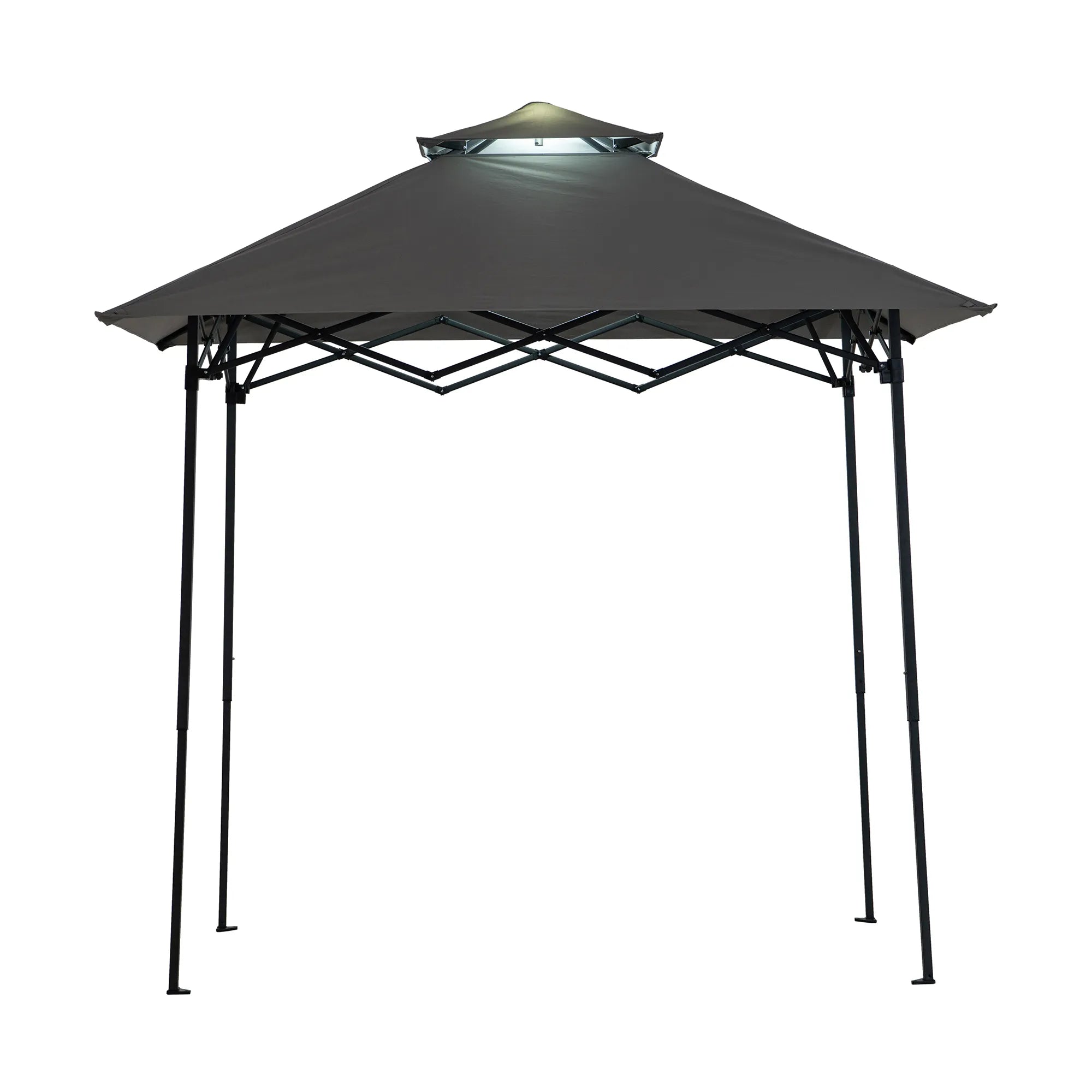 Tonnelle grillagée pliante SUNJOY 5x8 avec éclairage LED magnétique et sac de transport - Gris