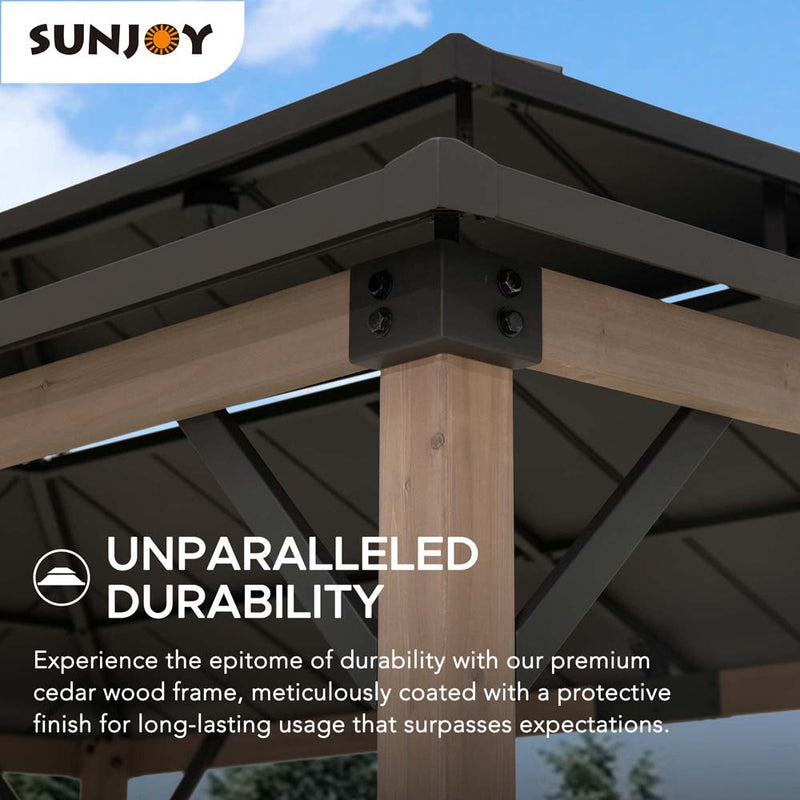 Sunjoy Outdoor Grill Gazebo | 8 x 12 Gazebo | Solar Powered Gazebo