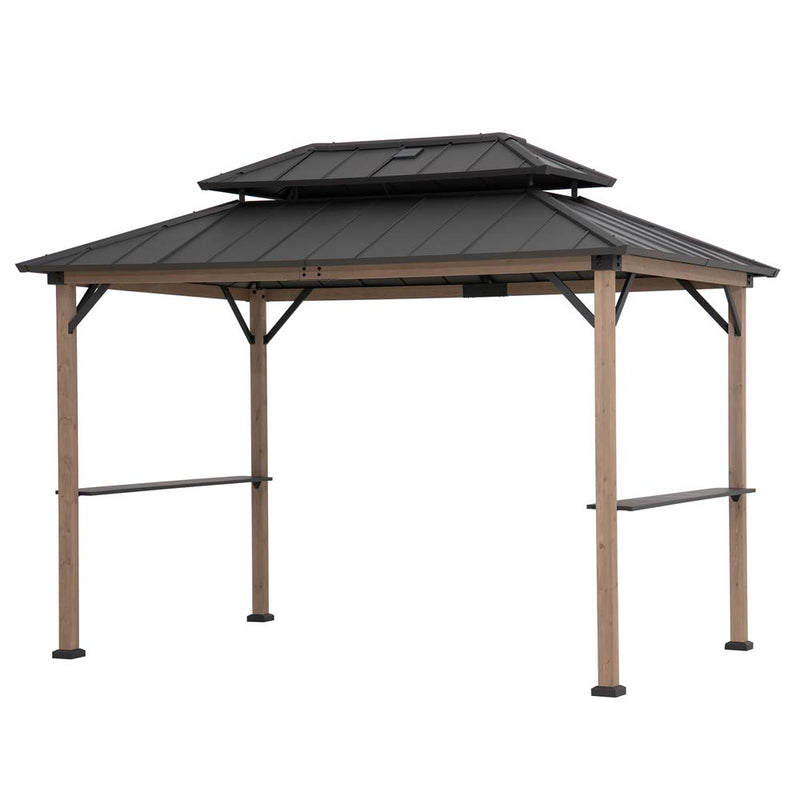 Sunjoy Outdoor Grill Gazebo | 8 x 12 Gazebo | Solar Powered Gazebo