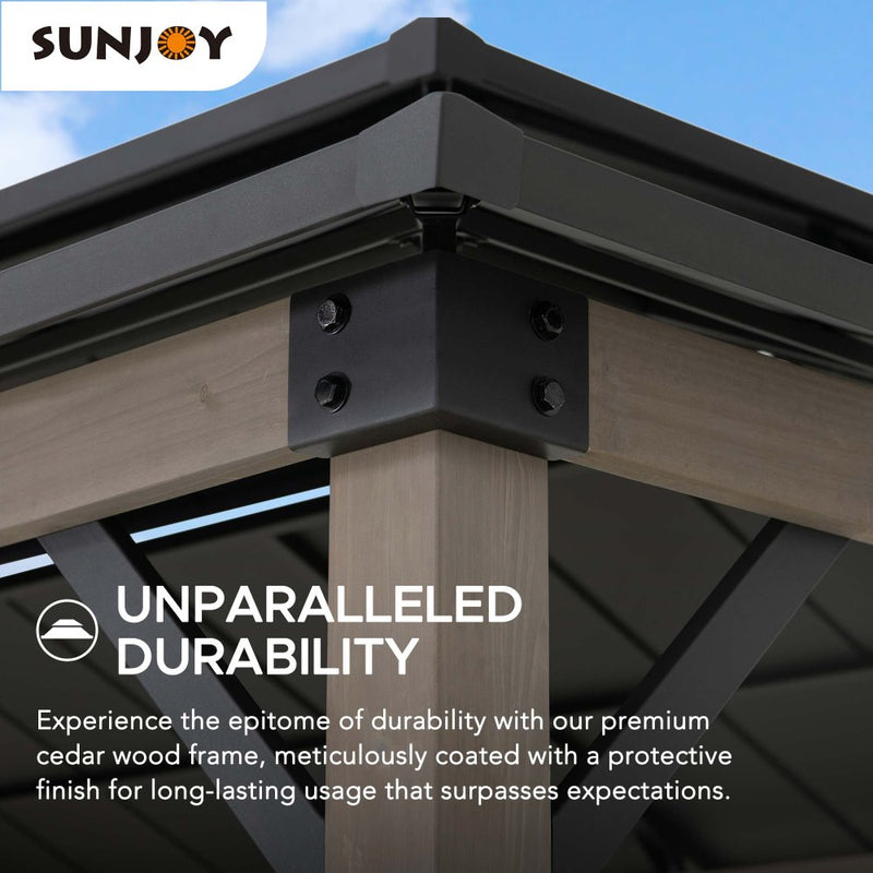 Sunjoy Outdoor Grill Gazebo | 8 x 12 Gazebo | Solar Powered Gazebo