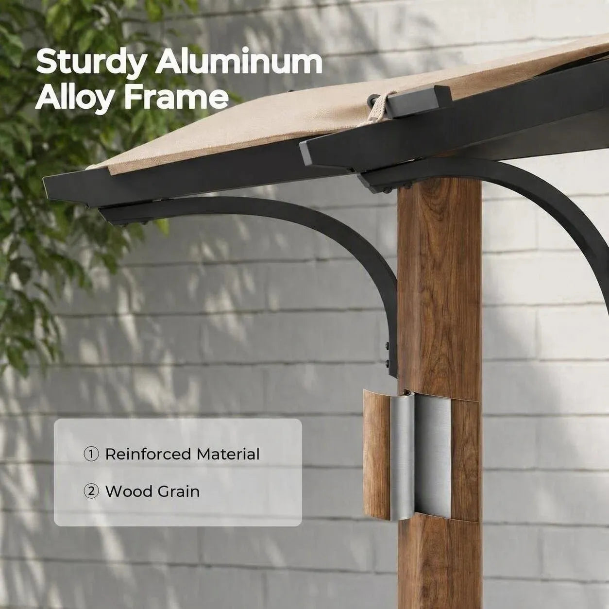 Arcadia Arched Metal Pergola with Bar Counter, 9x13