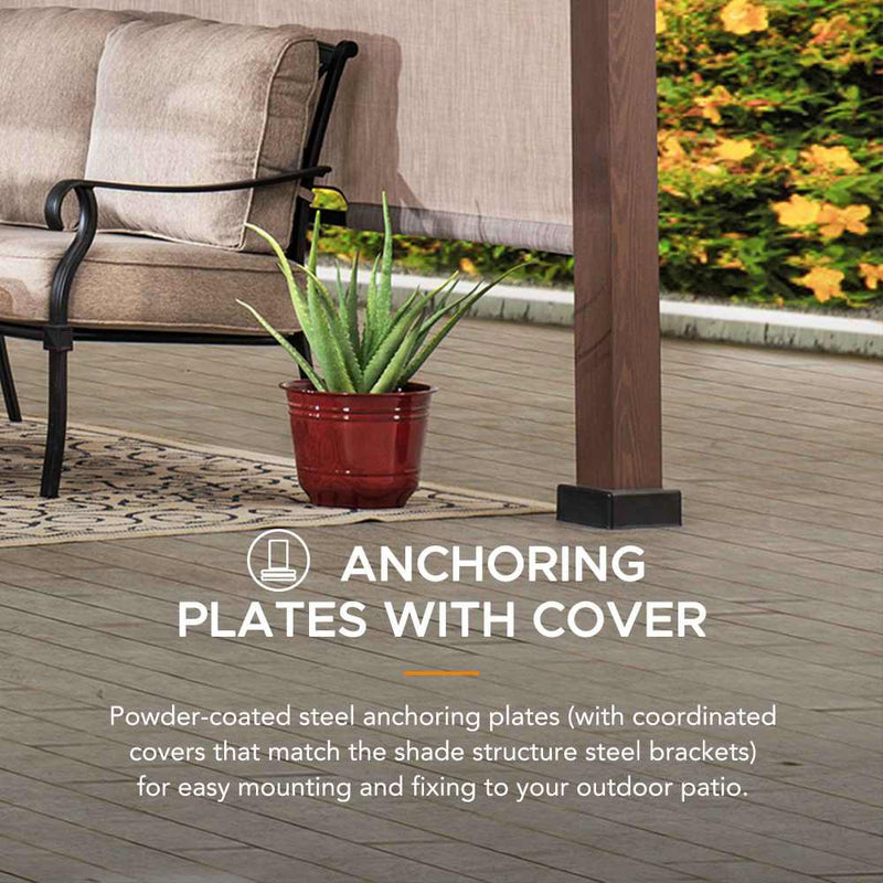 Sunjoy Modern Metal Patio 11x11 Pergola Kit with Canopy Roof for Shade