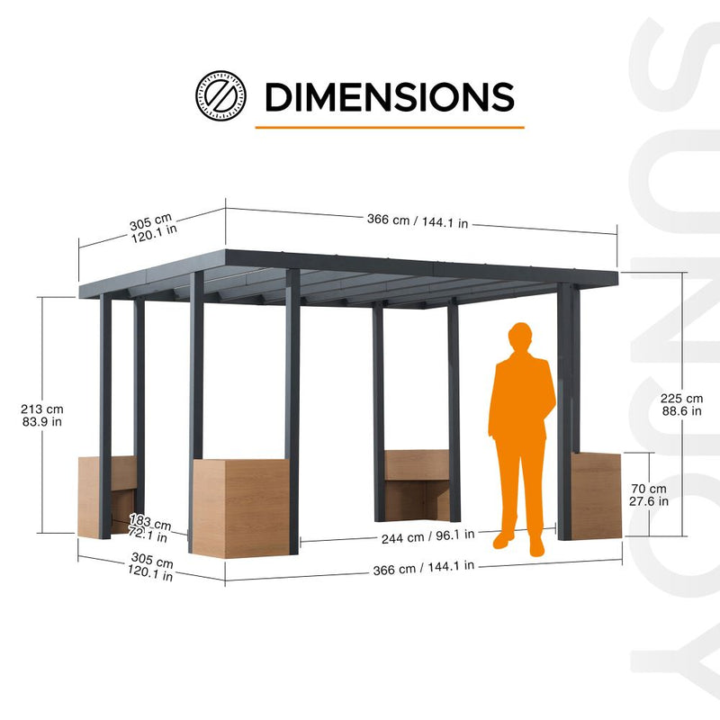 SummerCove Modern Patio 10x12 Metal Pergola Kits for Outdoor Backyard, Decks