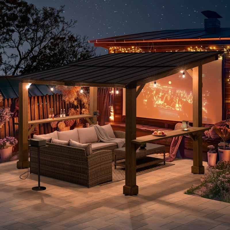 Sunjoy 10' x 12' Gazebo | Outdoor Patio Grill Gazebo | Hot Tub Gazebo