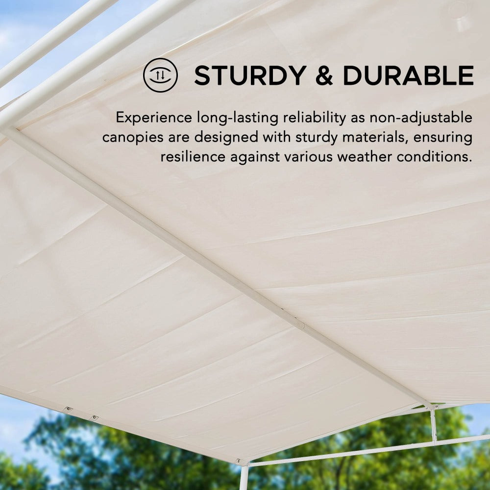 SUNJOY 10x10 Darkeford Metal Pergola with White Sling Fabric Canopy