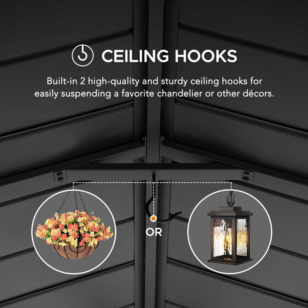 SUNJOY 20x14 Steel Carport Sturdy Gazebo with 2 Ceiling Hooks.