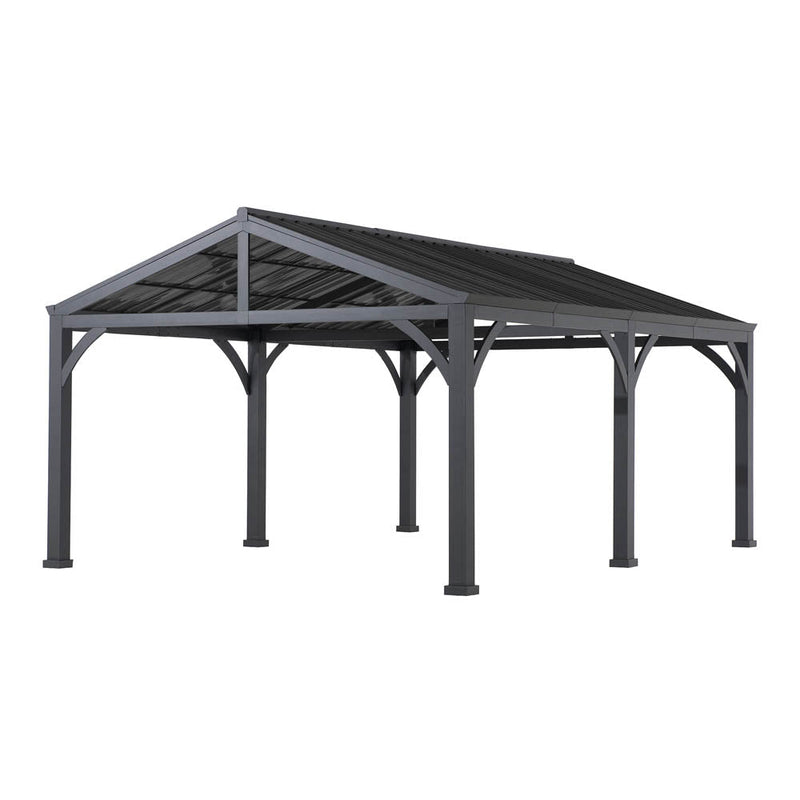 20×14 Steel Carport with Durable Metal Roof - SUNJOY