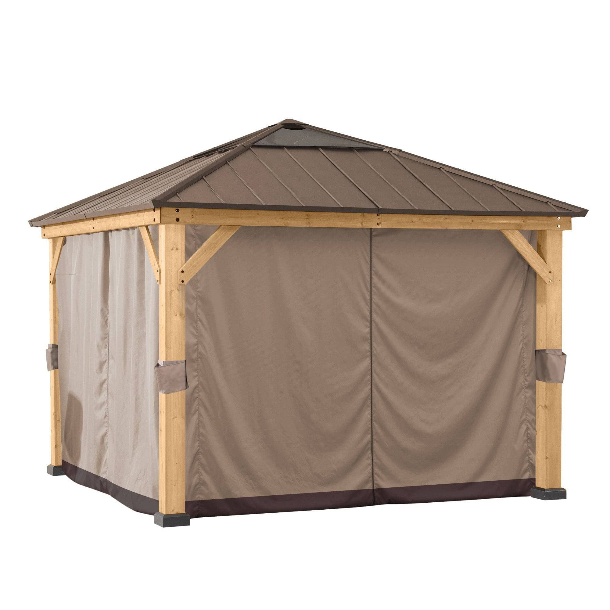 SUNJOY Replacement Curtains for 9 ft. ¡Á 9 ft. Wood-Framed Gazebos.