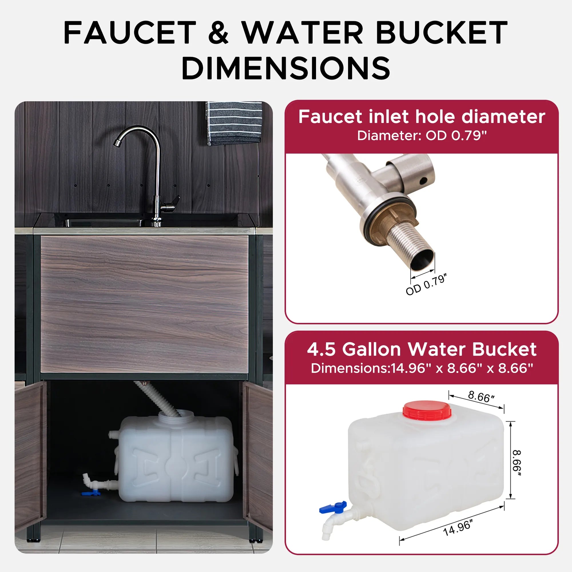 Fleetwood Stainless Steel Outdoor Sink & Storage Cabinet