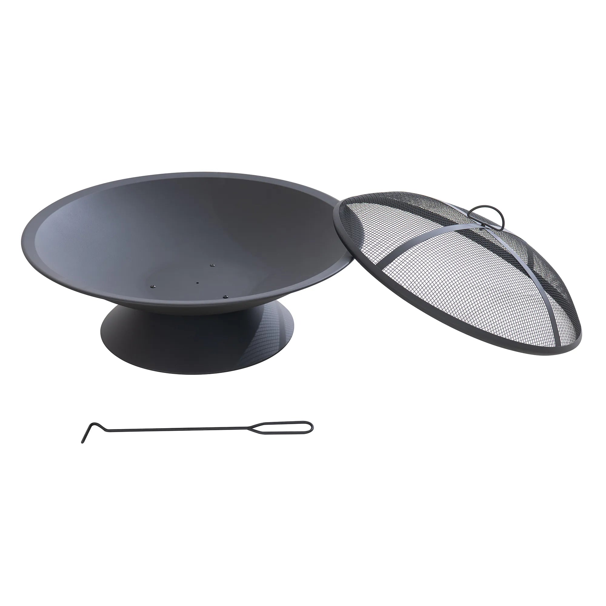 SUNJOY 28 Inch Round Wood Burning Fire Pit Bowl with Drainage Hole