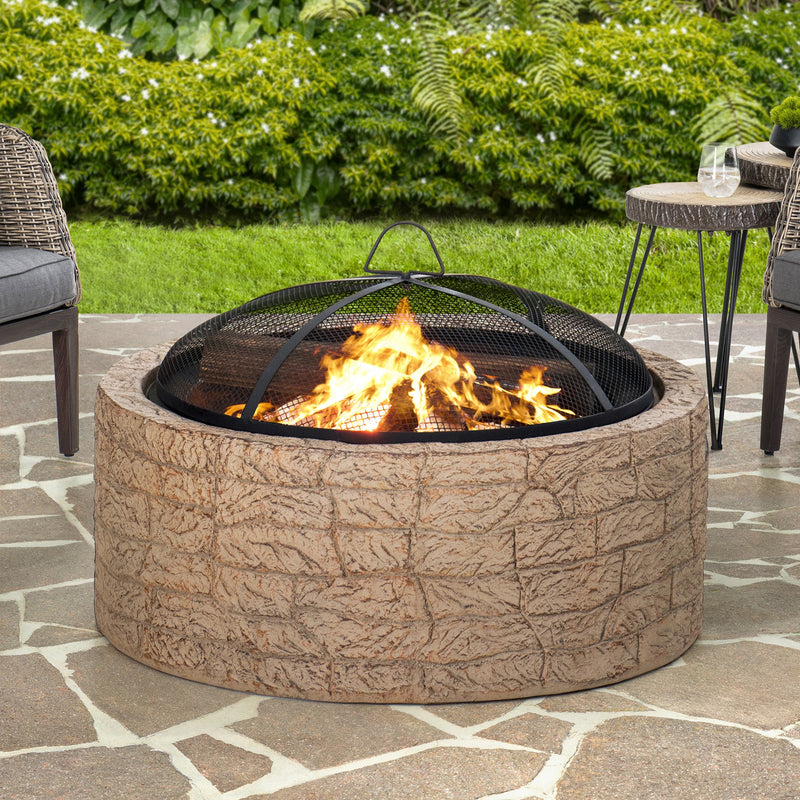 Sunjoy Outdoor Fire Pit Wood Burning Patio Fire Pit Backyard Fire Pit