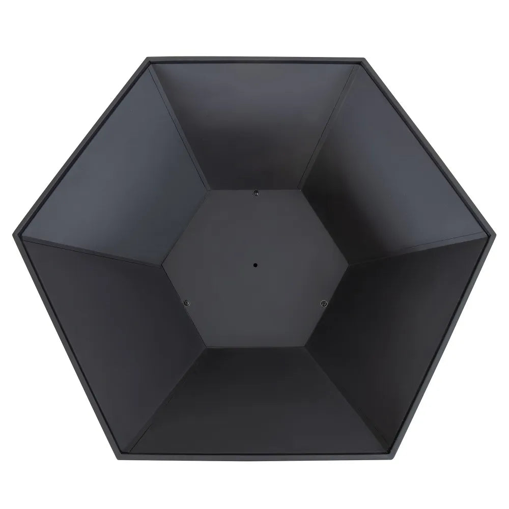 SUNJOY 35 Inch Hexagon Steel Fire Pit Wood Burning Fire Pit with PVC Cover