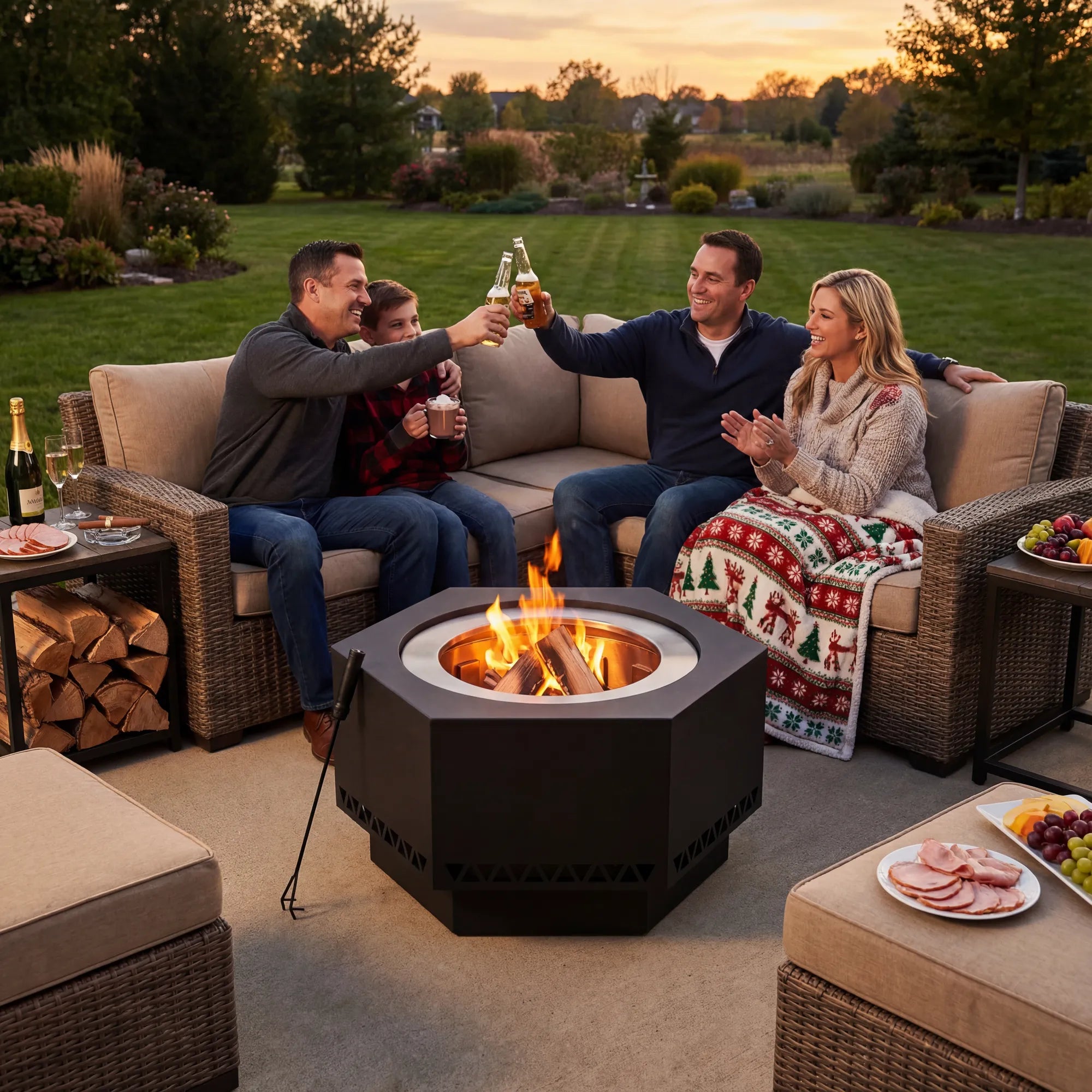 28'' Smokeless Fire Pit | Steel Wood Burning Firepit | SUNJOY Canada