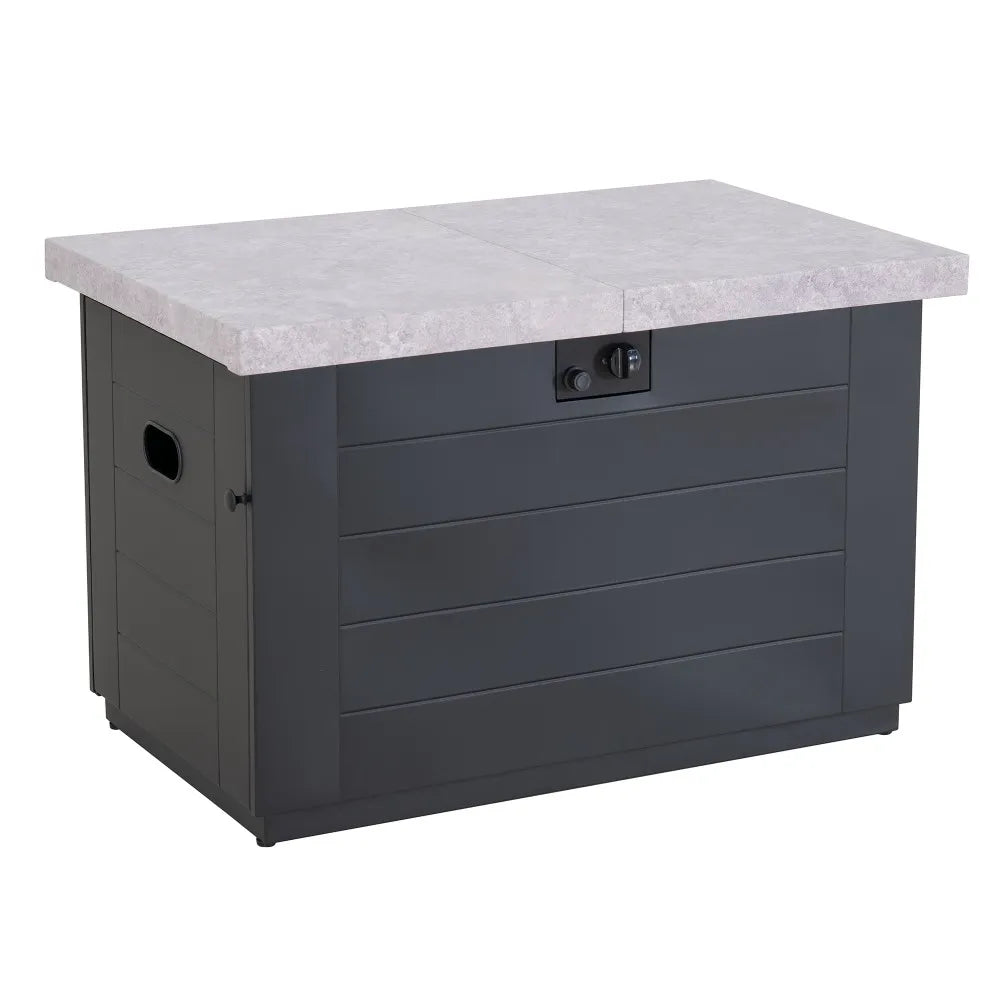 SUNJOY 40 Inch Large Propane Fire Pit Table with Cover and Lava Rocks for Outdoor and Indoor 