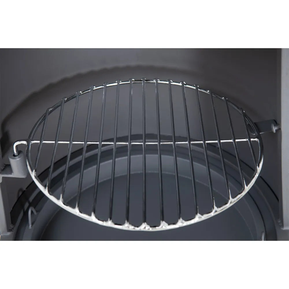 SUNJOY 57 Inch 2-in-1 Outdoor Fire Pit & Grill with Removable Stainless Steel Grill Grate, PVC Cover, and Mesh Safety Screen Door- Gray