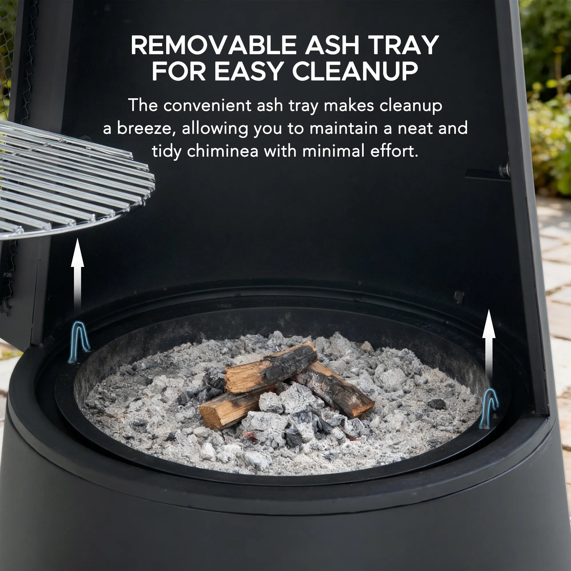 SUNJOY 57 Inch 2-in-1 Outdoor Fire Pit & Grill with Removable Stainless Steel Grill Grate, PVC Cover, and Mesh Safety Screen Door - Black