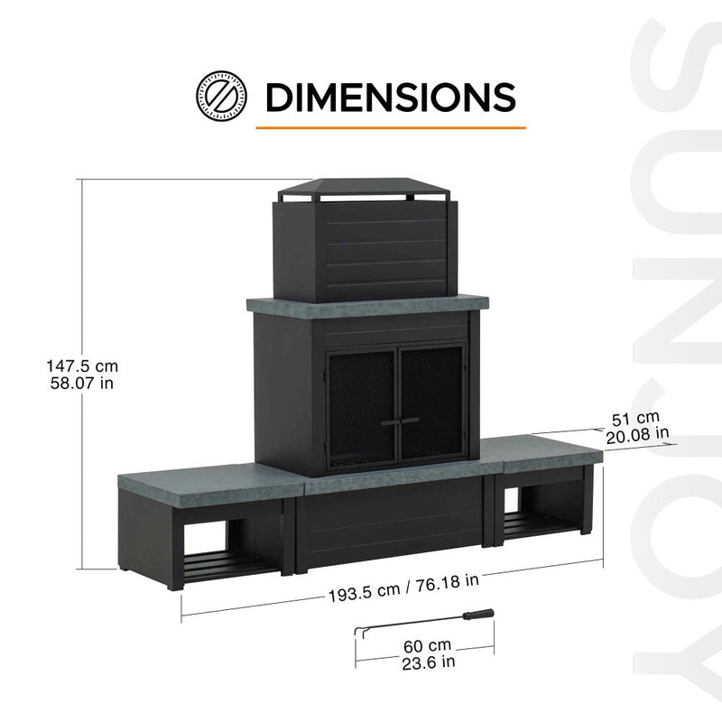 Sunjoy Fire Place | Outdoor Fire Place | Wood Burning Fire Place