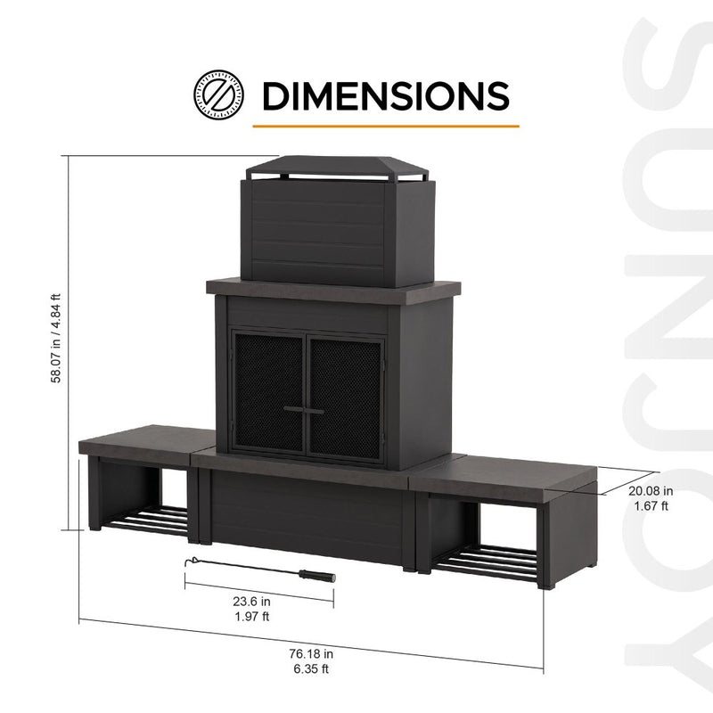 Sunjoy Fire Place | Outdoor Fire Place | Wood Burning Fire Place