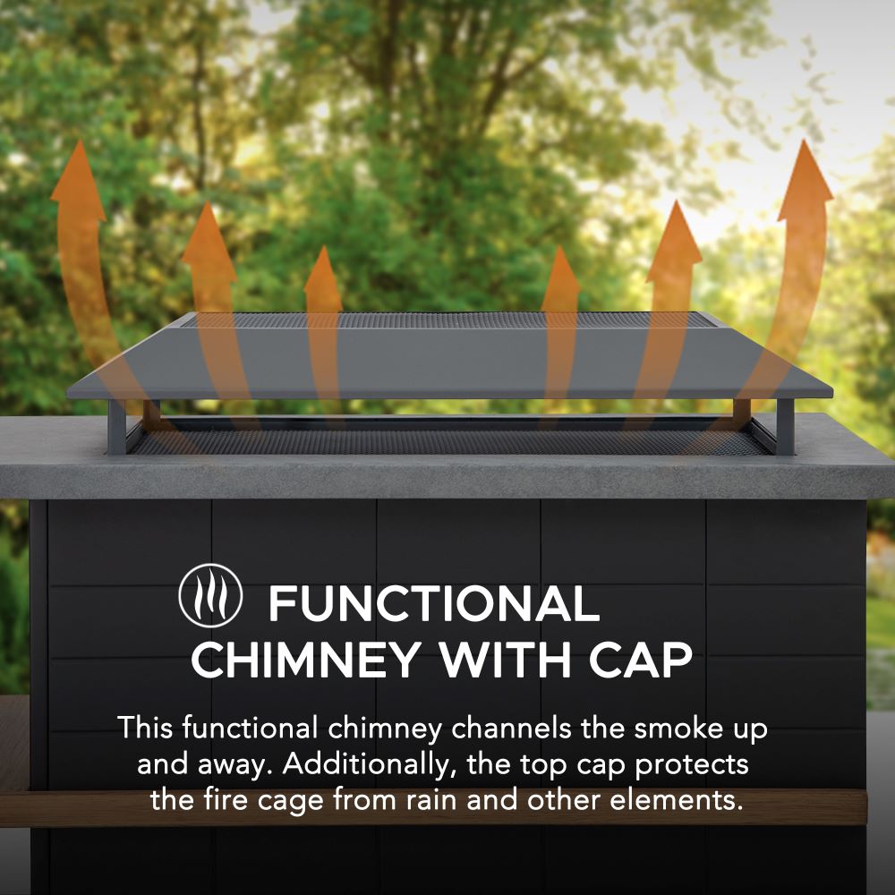 SUNJOY 42 Inch Wood Burning Fireplace with Chimney & Log Holders 