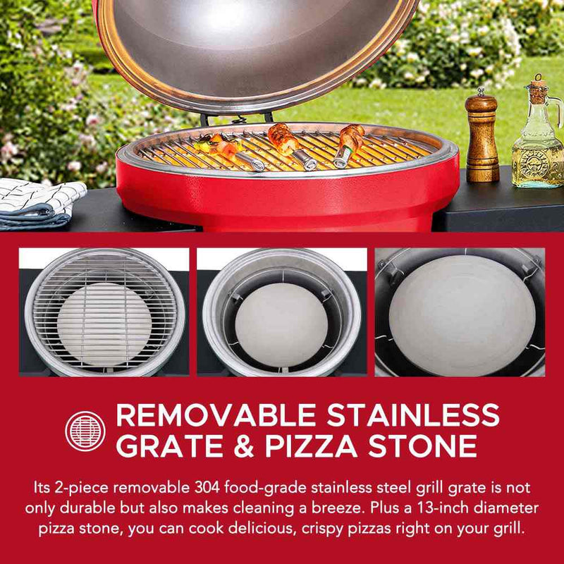 Sunjoy Charcoal Grill | Egg-shaped Outdoor Grill | BBQ Grill Smoker