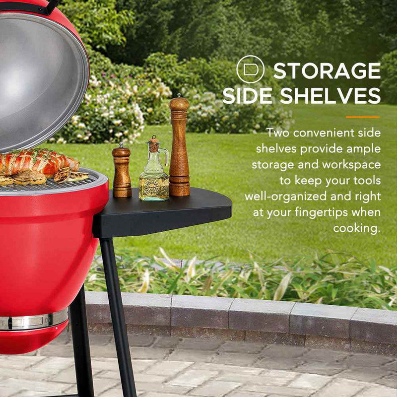 Sunjoy Charcoal Grill | Egg-shaped Outdoor Grill | BBQ Grill Smoker