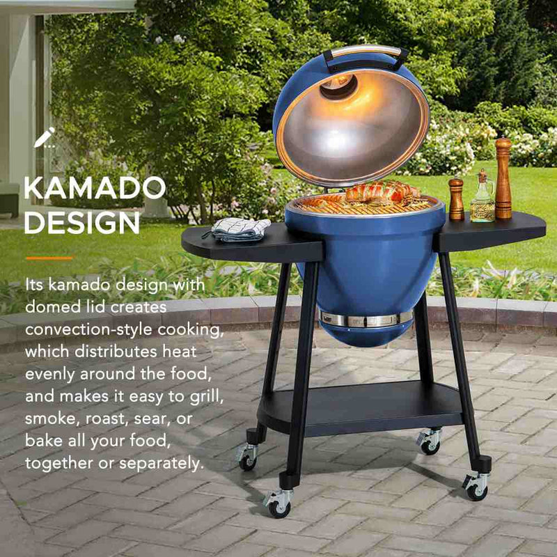 Sunjoy Charcoal Grill | Egg-shaped Outdoor Grill | BBQ Grill Smoker