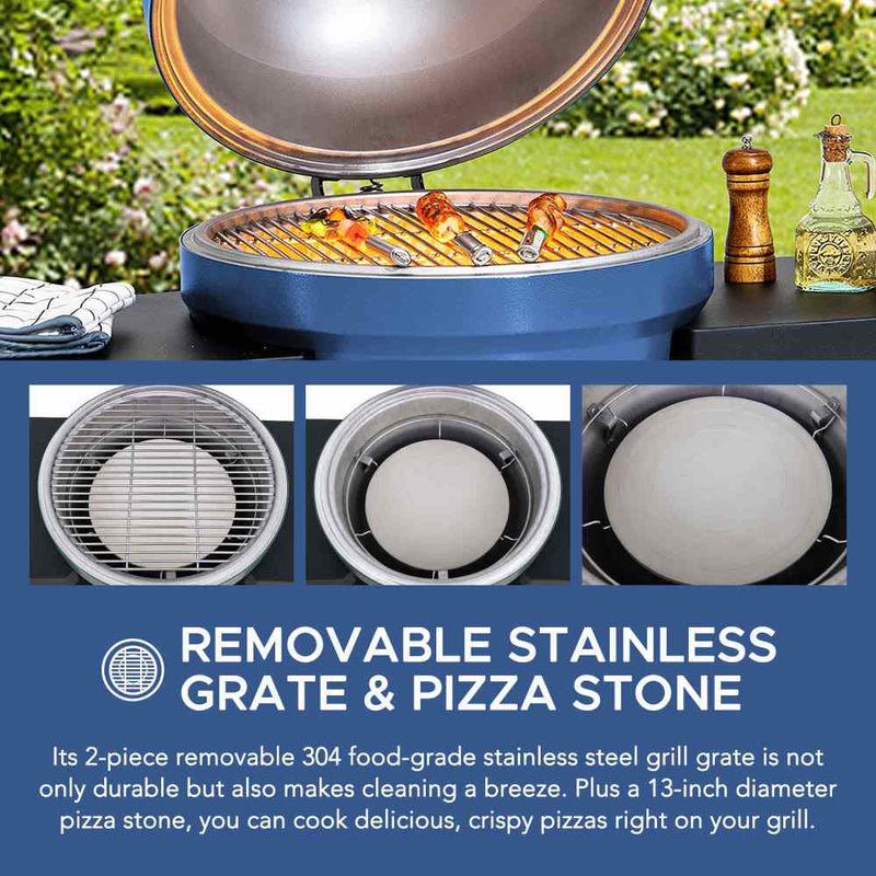 Sunjoy Charcoal Grill | Egg-shaped Outdoor Grill | BBQ Grill Smoker