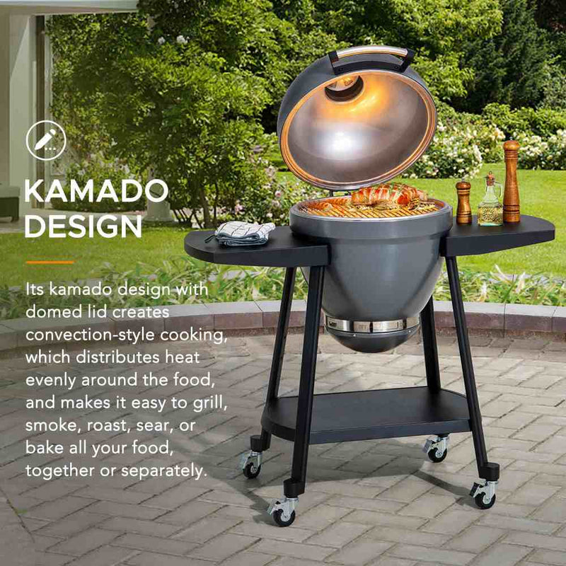 Sunjoy Charcoal Grill | Egg-shaped Outdoor Grill | BBQ Grill Smoker