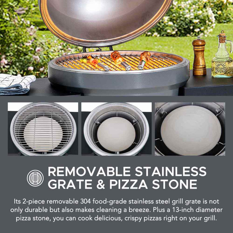Sunjoy Charcoal Grill | Egg-shaped Outdoor Grill | BBQ Grill Smoker