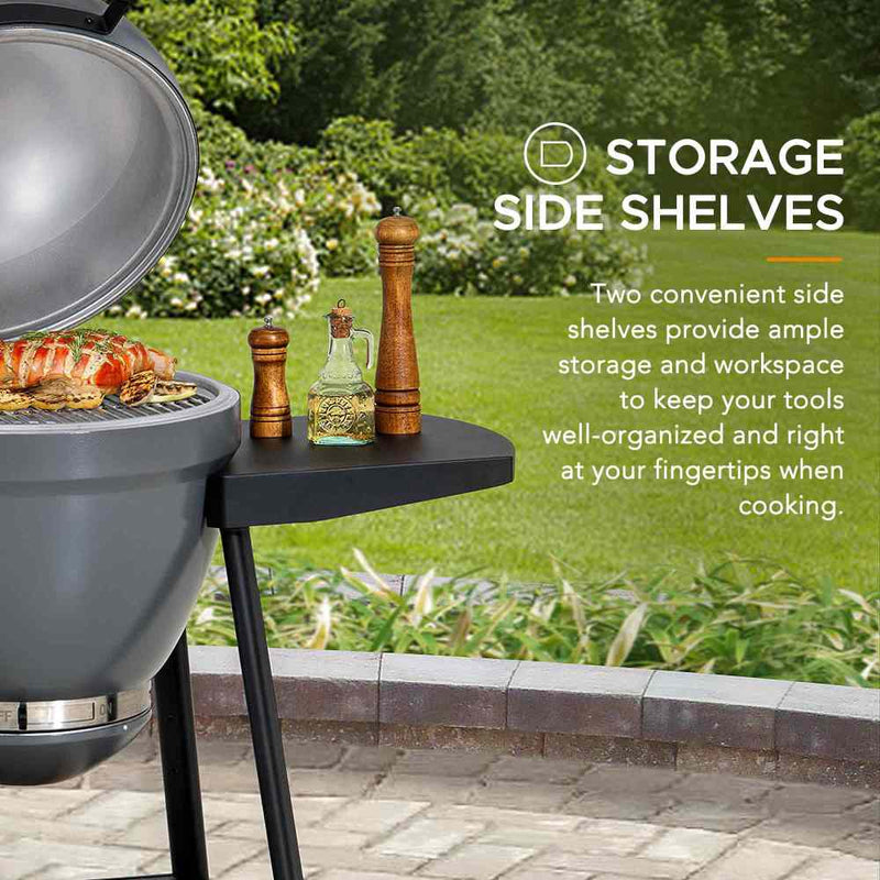 Sunjoy Charcoal Grill | Egg-shaped Outdoor Grill | BBQ Grill Smoker