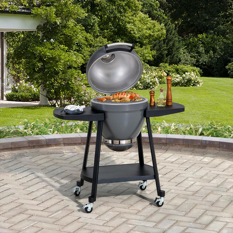 Sunjoy Charcoal Grill | Egg-shaped Outdoor Grill | BBQ Grill Smoker
