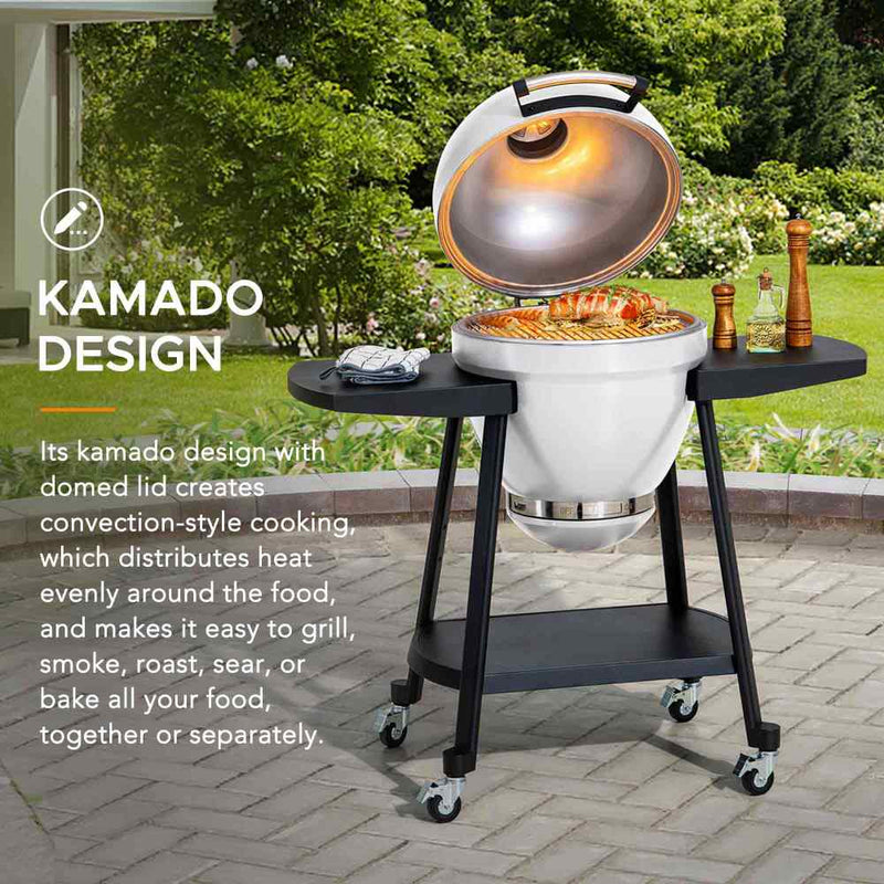 Sunjoy Charcoal Grill | Egg-shaped Outdoor Grill | BBQ Grill Smoker