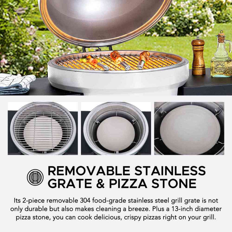 Sunjoy Charcoal Grill | Egg-shaped Outdoor Grill | BBQ Grill Smoker