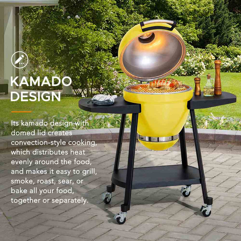 Sunjoy Charcoal Grill | Egg-shaped Outdoor Grill | BBQ Grill Smoker