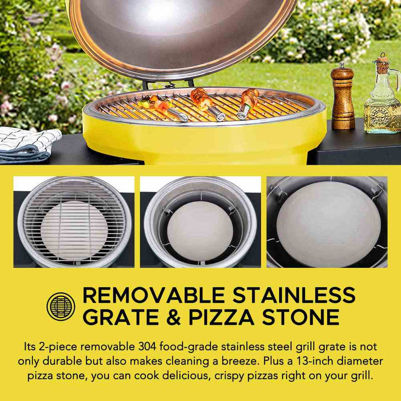 Sunjoy Charcoal Grill | Egg-shaped Outdoor Grill | BBQ Grill Smoker