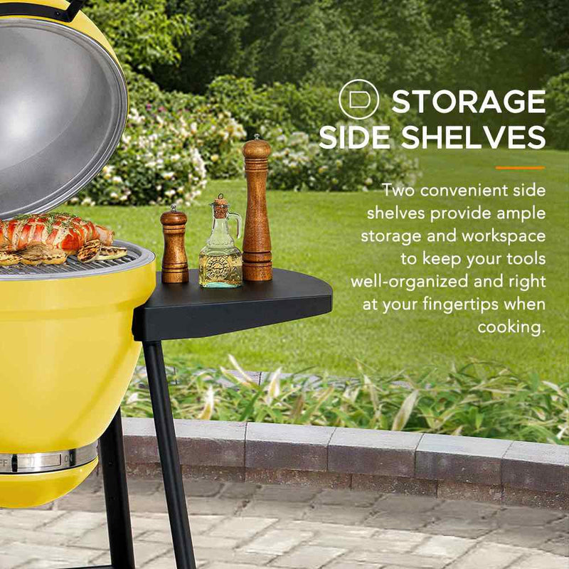 Sunjoy Charcoal Grill | Egg-shaped Outdoor Grill | BBQ Grill Smoker