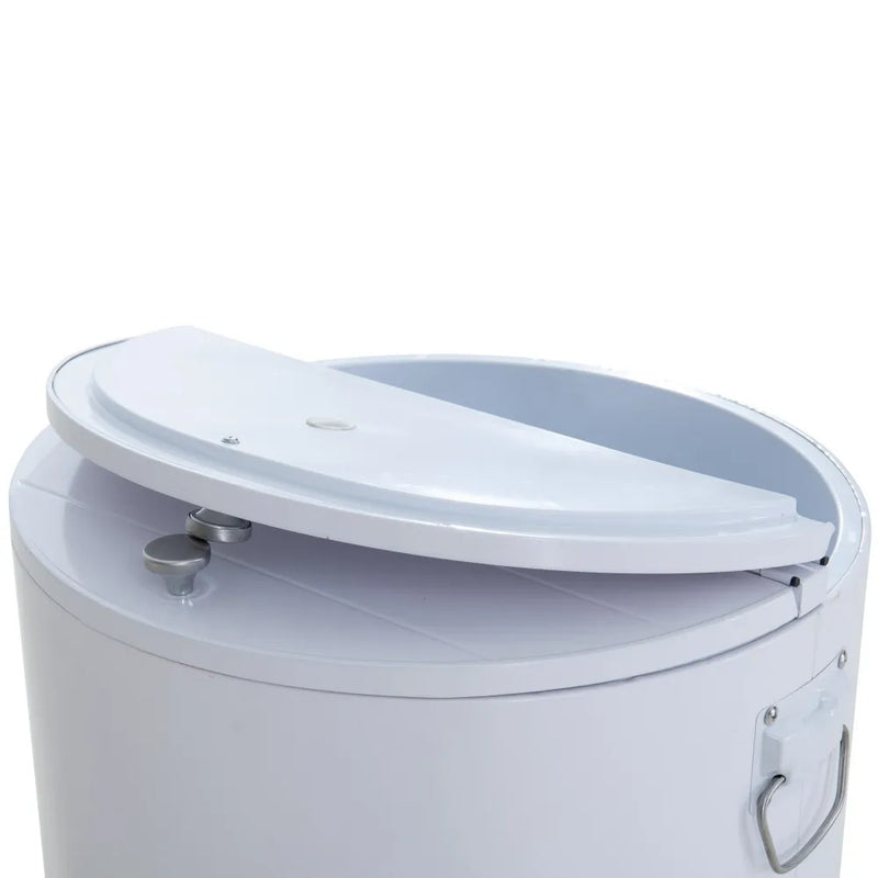 SUNJOY 60 Quart Portable Rolling Ice Chest Drink Cooler Cart with Bottle Opener and Shelf - White