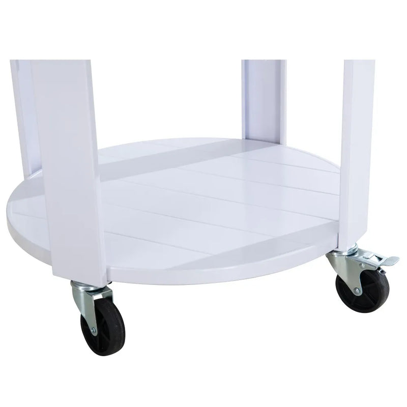 SUNJOY 60 Quart Portable Rolling Ice Chest Drink Cooler Cart with Bottle Opener and Shelf - White