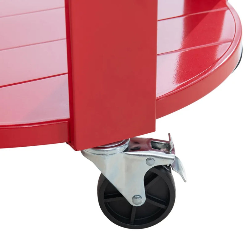 SUNJOY 60 Quart Portable Rolling Ice Chest Drink Cooler Cart with Bottle Opener and Shelf - Red
