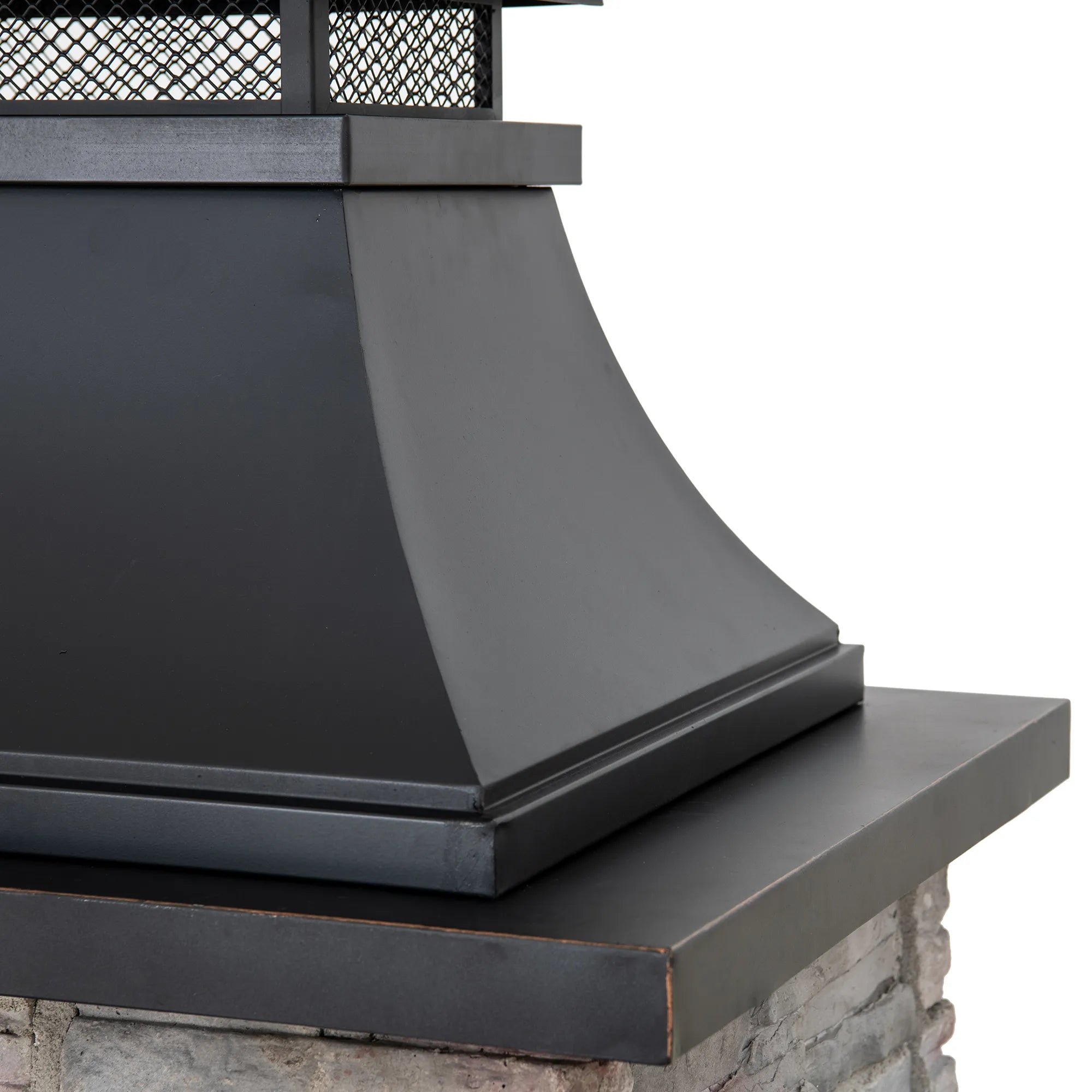 Canyon Stone Wood Burning Fireplace 82", with Log Holders - Black