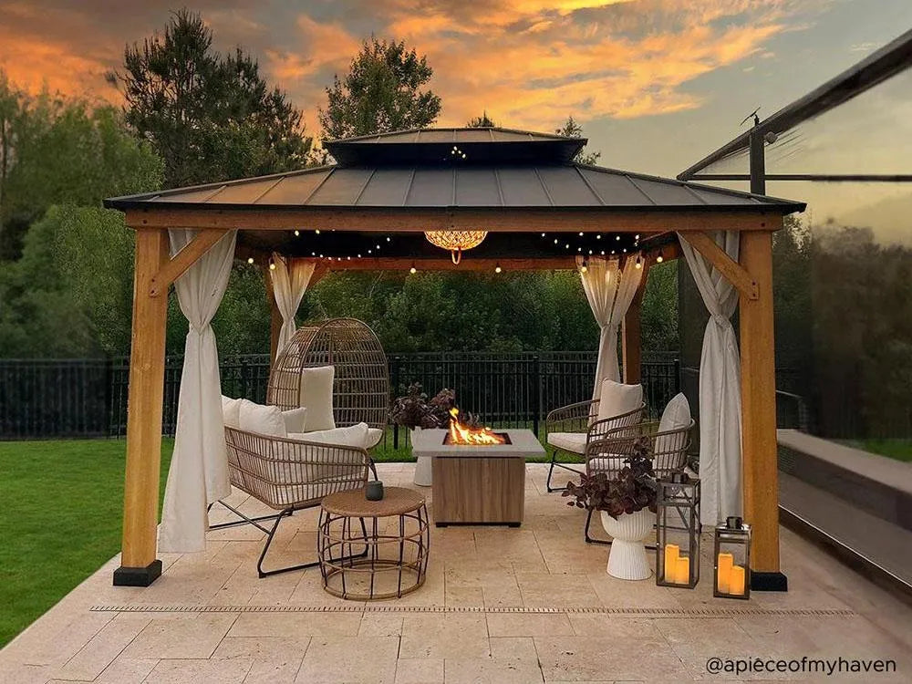 High-Quality Gazebos + Firepit or Fireplace