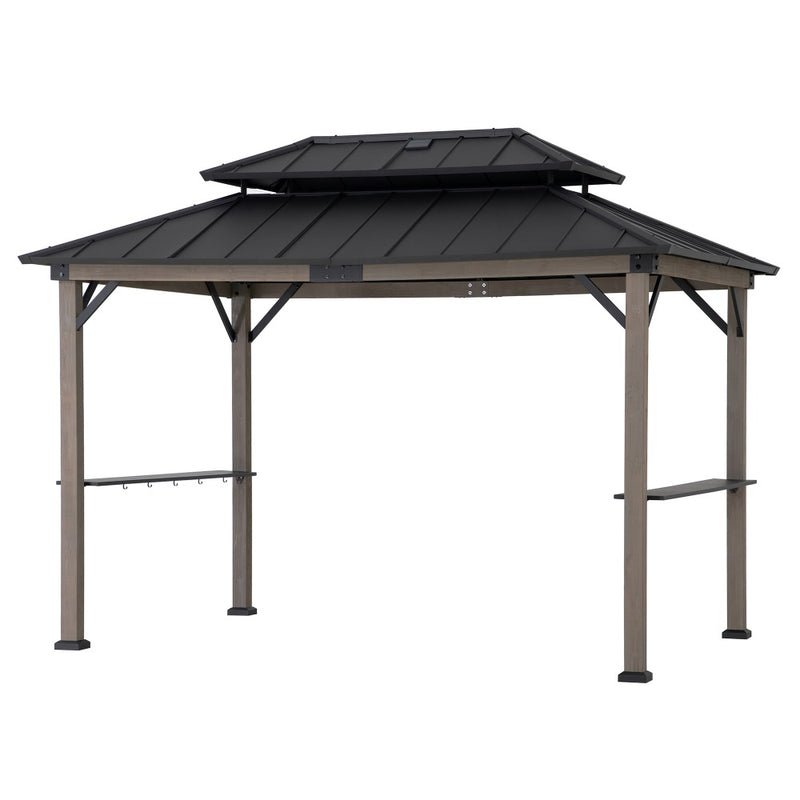 Sunjoy Outdoor Grill Gazebo | 8 x 12 Gazebo | Solar Powered Gazebo