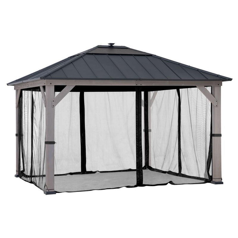 SUNJOY Gazebo Mosquito Netting Screen For 11 ft. x 13 ft. Wooden Gazeb