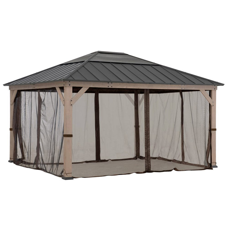 SUNJOY Gazebo Mosquito Netting for 13 ft. x 15 ft. Wooden Gazebos