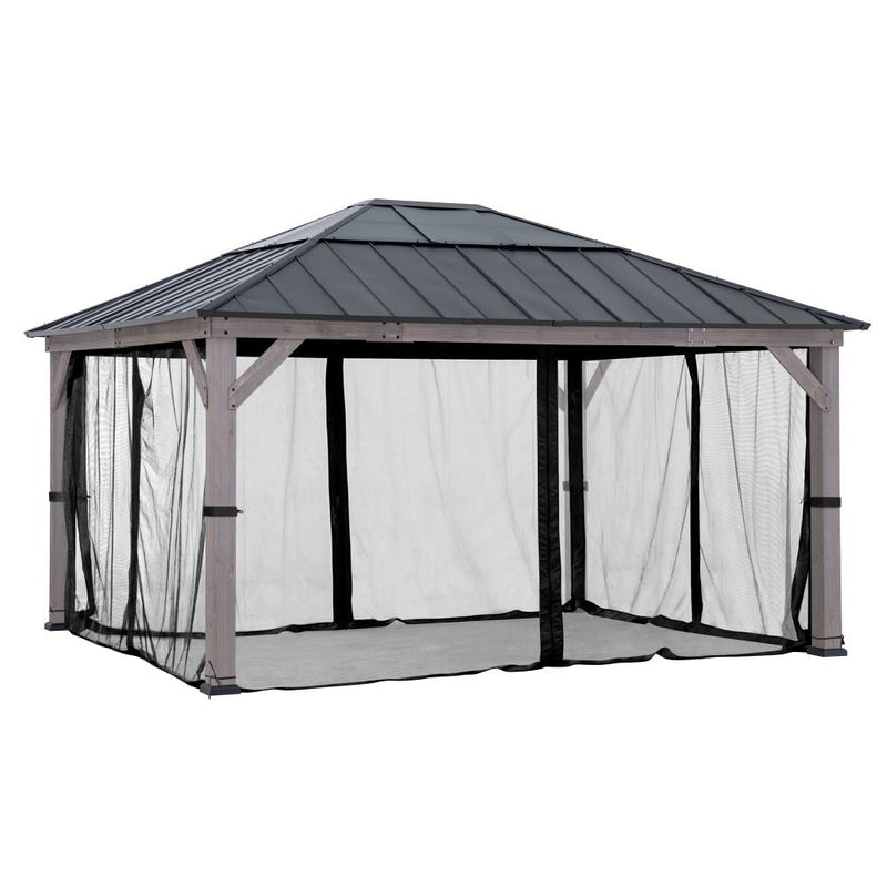 SUNJOY Gazebo Mosquito Netting for 13 ft. x 15 ft. Wooden Gazebos