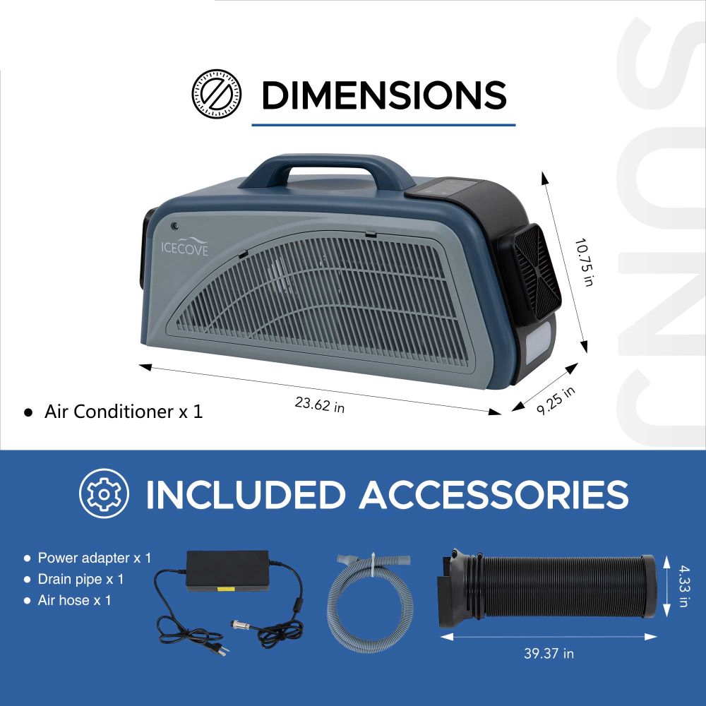 SUNJOY IceCove Portable Air Conditioner with Power Bank for Outdoor Tents and Indoors - Blue