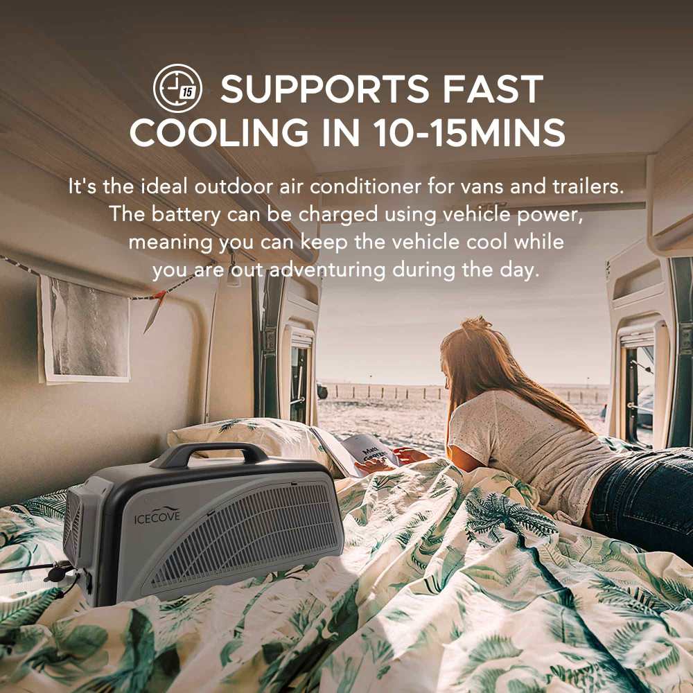 SUNJOY IceCove Portable Air Conditioner with Power Bank for Outdoor Tents and Indoors - Gray