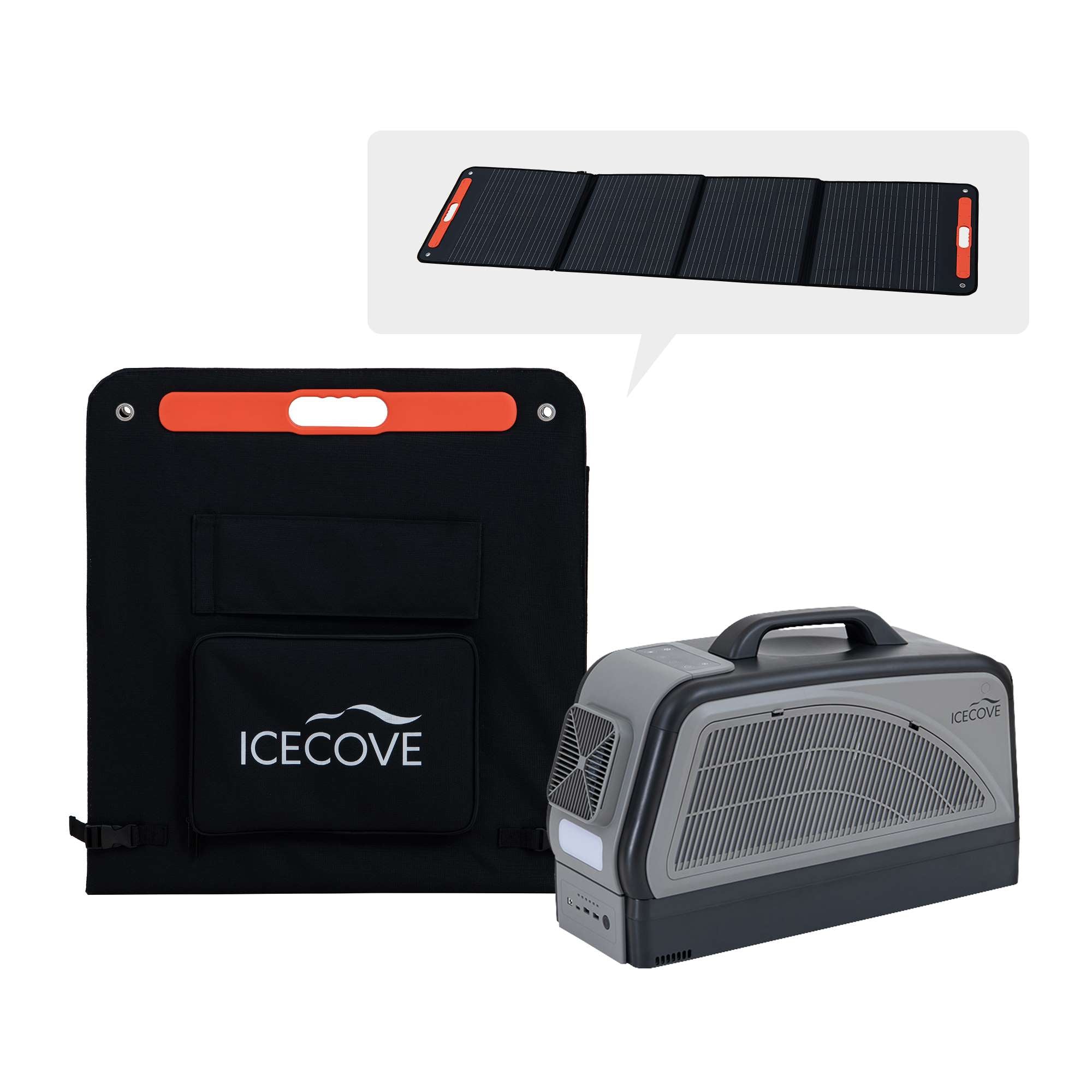 SUNJOY IceCove Portable Air Conditioner with Power Bank and Solar Panel for Outdoor Tents and Indoors - Gray