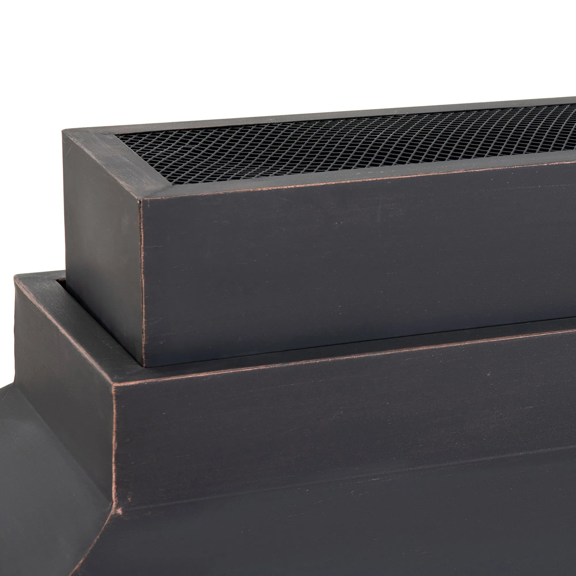 Canyon Stone Wood Burning Fireplace 42" - Matte Black Steel