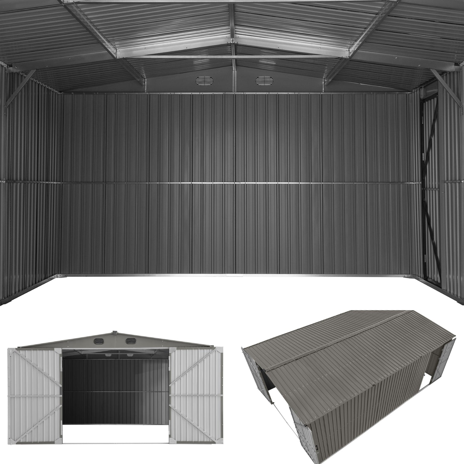 Fortress Maxi Storage Shed - Light Gray, 13x20